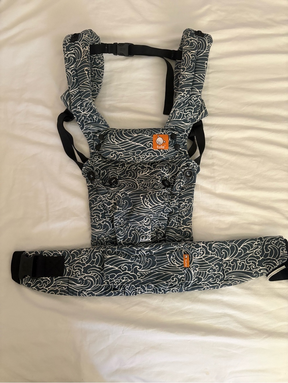 Tula Carrier Splash Dark Blue Wave Print EUC - Picture 2 of 5